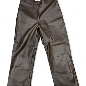 Brown Faux Leather Pants